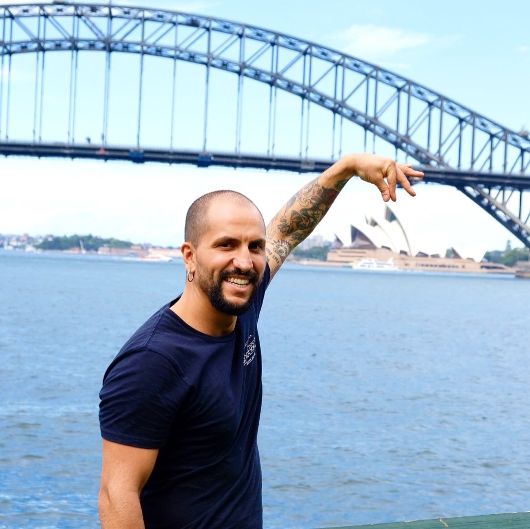 Maykol a Sydney, davanti all’Harbour Bridge